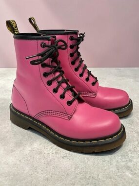 Dr Martens Air Wair Fuchsia Pink Smooth Leather Boots